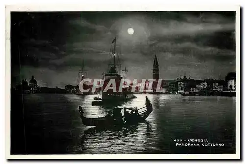 Moderne Karte Venezia Panorama Notturno