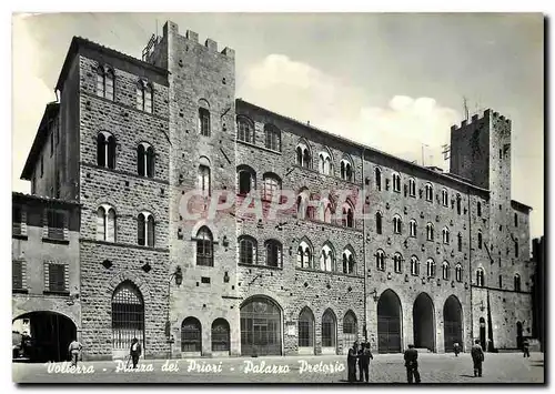 Moderne Karte Volterra Piazza dei Priori Palazzo Pretori