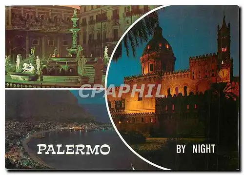 Cartes postales moderne Palermo by night