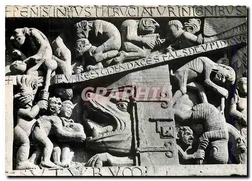 Moderne Karte Conques en Rouergue Aveyron Le Tympan L'entree de l'Enfer