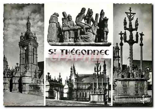 Ansichtskarte AK Saint Thegonnec Finistere L'eglise l'ossuaire le calvaire et l'arc de triomphe de St Thegonnec