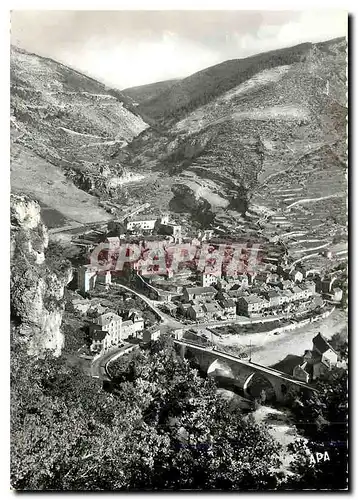 Moderne Karte Gorges du Tarn Vue Generale de Ste Enimie au fond