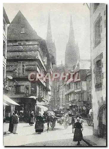 Moderne Karte Quimper environ 1900