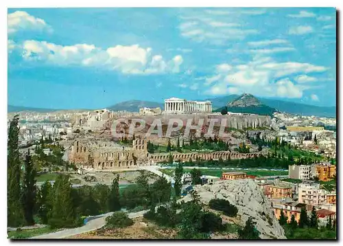 Moderne Karte Greece Athenes Vue de l'Acropole