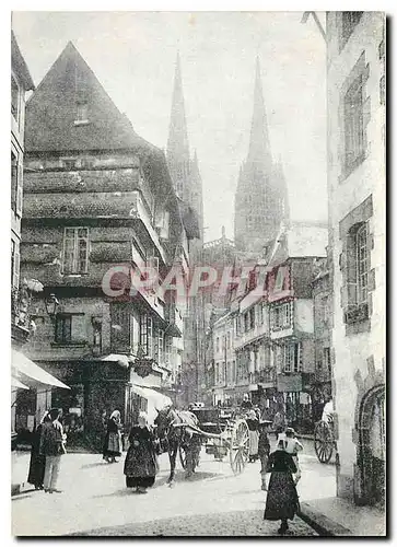 Moderne Karte Quimper environ 1900