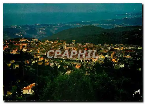 Cartes postales moderne Vence Alpes Maritimes Panorama de nuit sur la Cote et le Cap d'Antibes