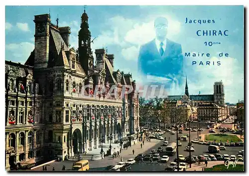 Cartes postales moderne Paris L'Hotel de Ville et Notre Dame Jacques Chirac Maire de Paris