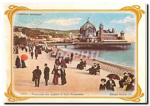 Moderne Karte Nice Promenade des Anglais et Jetee Promenade