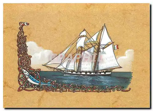 Cartes postales moderne Esprit Celte La goelette du temps jadis fait voile vers la reve