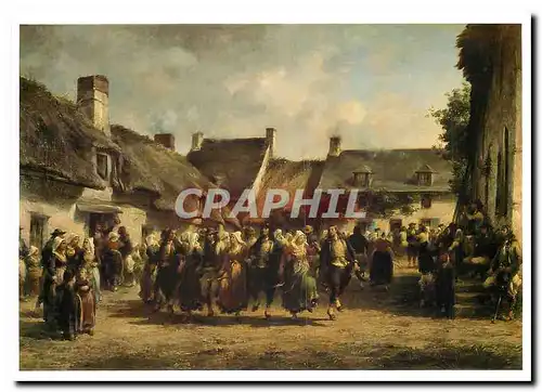 Moderne Karte Adolphe Leleux Une noce en Bretagne
