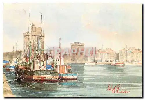 Cartes postales moderne Charente Maritime Le port de la Rochelle Aquarelle de Jean Michel Seiller