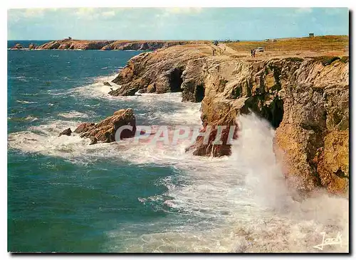 Moderne Karte Presqu'ile de Quiberon Jour de tempete sur la cote sauvage