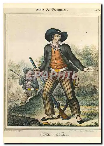 Cartes postales moderne Soldats Vendeens 1793-1796