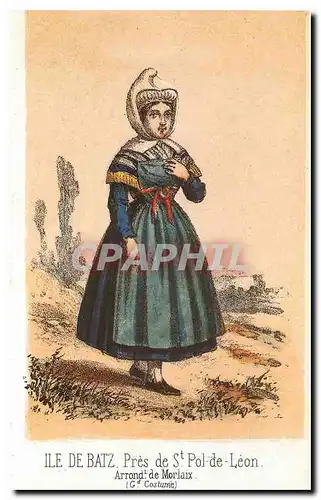 Moderne Karte Femme de Bourg de Batz Loire Atlantique Souvenir de la Basse Bretagne