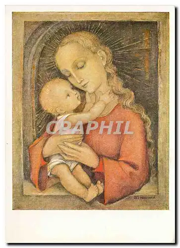 Moderne Karte Madonna in Rot Aus dem Hummel Buch