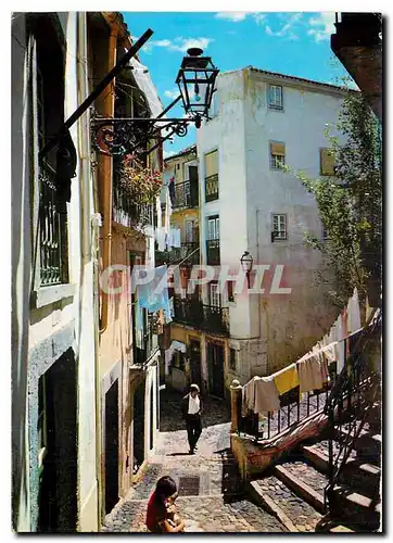 Moderne Karte Lisboa Portugal Rua tipica de Alfama