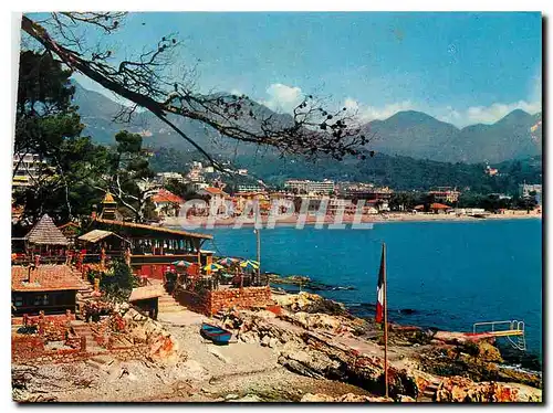 Moderne Karte Roquebrune Cap Martin AM Vue sur les plages de Carnoles