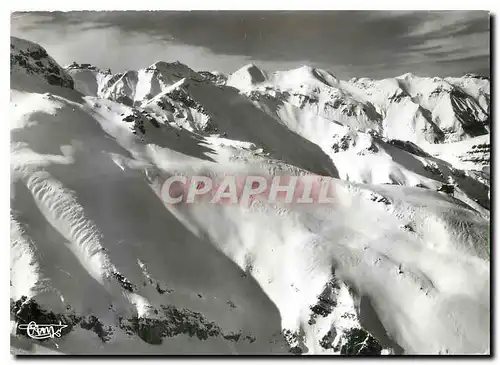 Moderne Karte Auron AM Vue aerienne de la descente sur la Vallee de la Roya