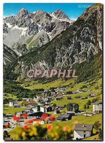 Moderne Karte Ferienort Brand gegen die Schesaplana Vorarlberg Osterreich