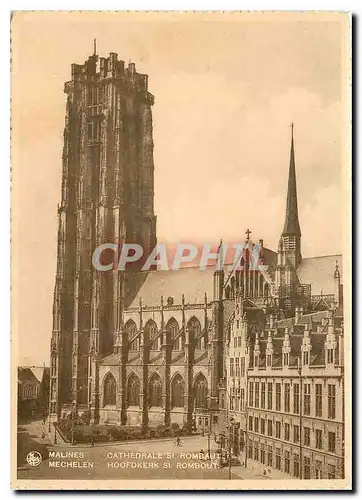 Moderne Karte Malines Cathedrale St Rombaut