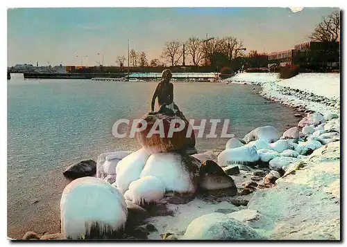Cartes postales moderne Copenhague Langelinie dans son costume d'hiver