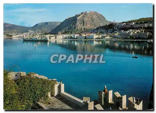 Moderne Karte Nauplia mit Palamidi und Bourzi