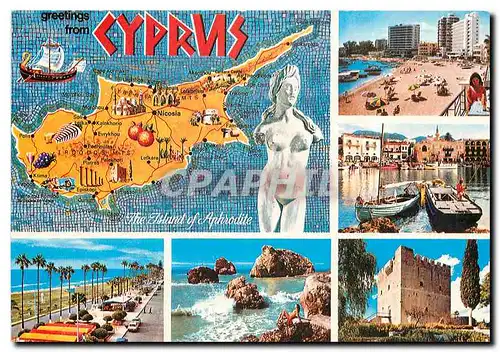 Moderne Karte Cyprus The Island of Aphrodite