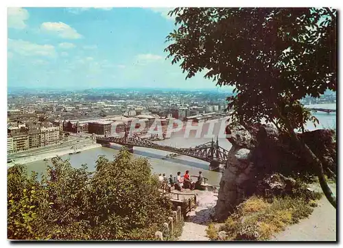 Moderne Karte Budapest Blick vom Gellertberg