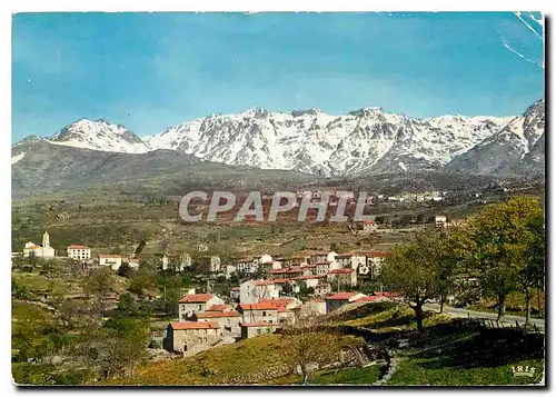 Moderne Karte Calacuccia Corse Vue generale La chaine du Monte Cinto au pied Lozzi