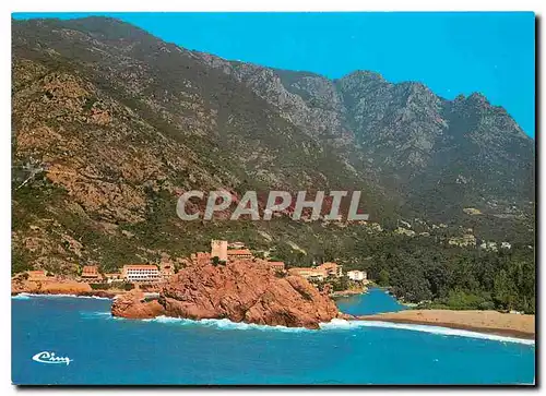 Moderne Karte Corse Ile de Beaute Paradis d'ete Porto Vue generale aerienne