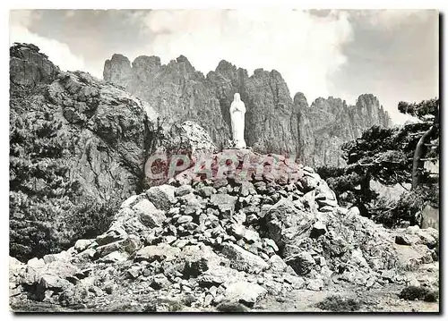 Moderne Karte La Corse Ile de Beaute Col de Bavella Statue de Notre Dame des Neiges