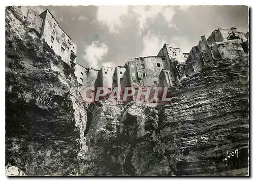 Moderne Karte Bonifacio Corse Les maisons construites au bord de la falaise