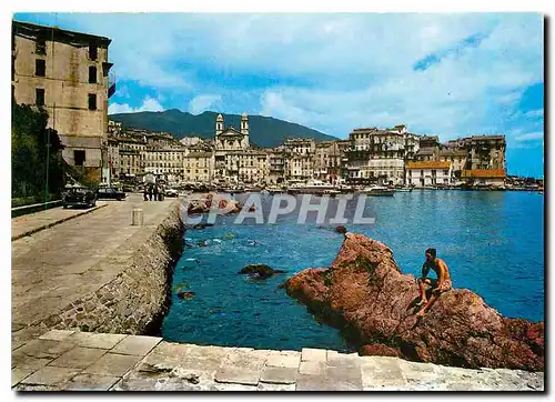 Moderne Karte Corse Ile de Beaute Paradis d'ete Bastia vue sur le vieux port