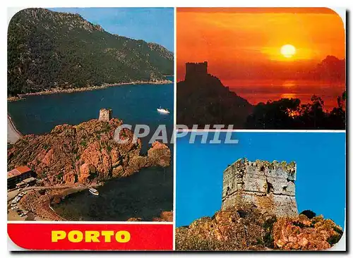 Moderne Karte Panorama de la Corse Porto