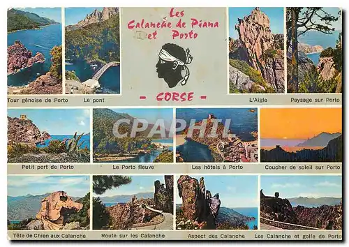 Moderne Karte Les Calanche de Piana et Porto Corse
