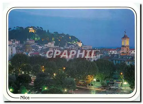 Cartes postales moderne Nice la nuit Le vieux Le Chateau