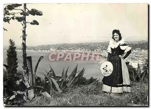 Moderne Karte Nice AM Vue d'ensemble sur la Baie des Anges