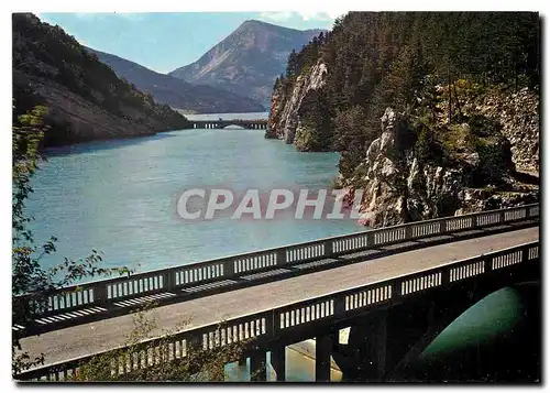 Moderne Karte Lac de Castillon Alpes de Haute Provence Pont d'Angles et Pont Julien