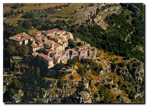 Moderne Karte Gourdon La Sarrazine Alpes Maritimes Vue generale