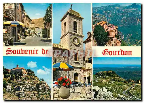 Moderne Karte Gourdon Alpes Maritimes Vue generale