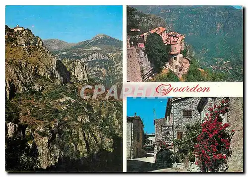 Moderne Karte Gourdon Cote d'Azur French Riviera