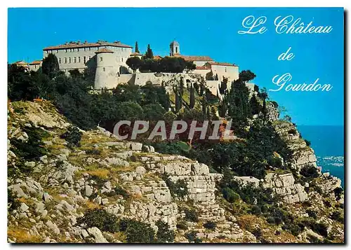 Moderne Karte Gourdon Cote d'Azur French Riviera L'arriere pays pittoresque