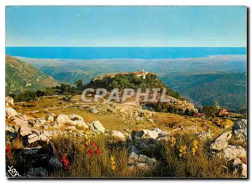 Moderne Karte Gourdon Le village et sa vue sur le cap d'Antibes