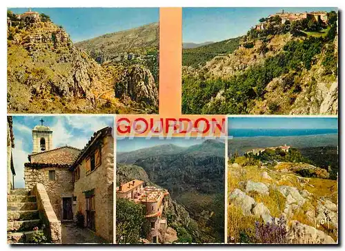 Cartes postales moderne Gourdon La Sarrazine Alpes Maritimes Village perche a la pointe d'un eperon rocheux