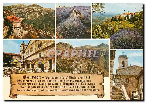 Moderne Karte La Cote d'Azur Souvenir de Gourdon