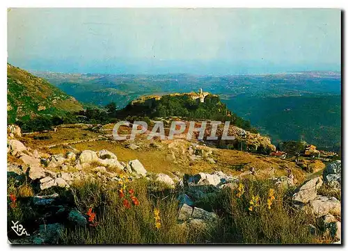 Moderne Karte Gourdon Le village et sa vue sur le cap d'Antibes