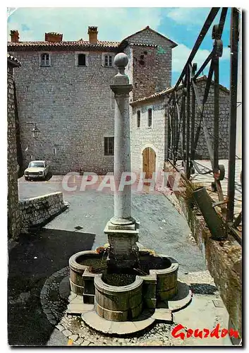 Moderne Karte Gourdon Alpes Maritimes Vieux village feodal bati en nid d'aigle dominant les Gorges du Loup