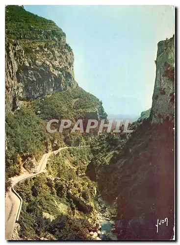 Moderne Karte Gorges du Loup Alpes Maritimes Route en bordure du torrent Le Loup