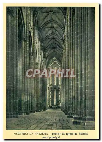Cartes postales moderne Mosteiro da Batalha Interior da Igreja da Batalha nave principal