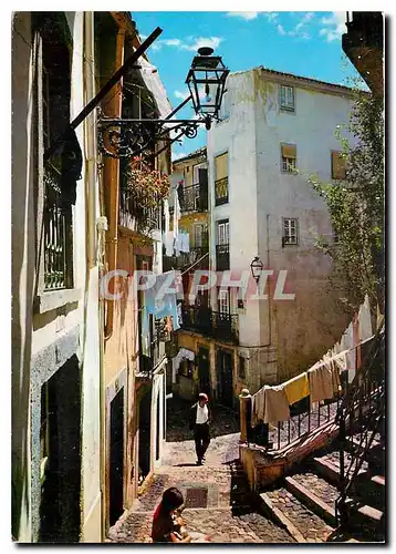 Moderne Karte Lisboa Portugal Rua Tipica de Alfama